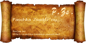 Paschka Zsadány névjegykártya